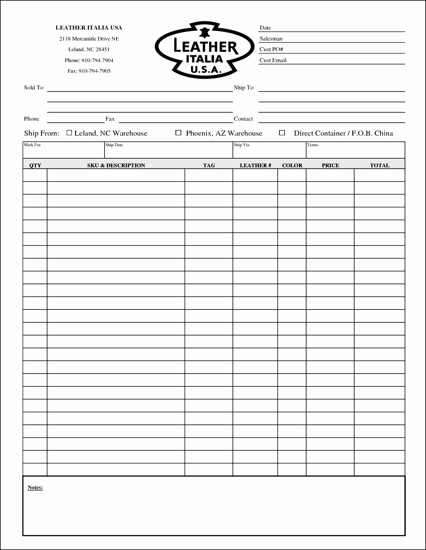 Order form Template Excel Best Of Blank order form Template Excel