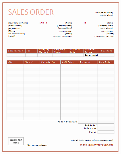 Order form Template Excel Fresh Sales order Template In Dotx Pdf Xltx Xlsx formats