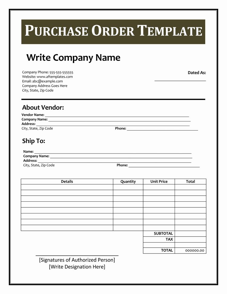Order form Template Excel Inspirational 40 Free Purchase order Templates forms