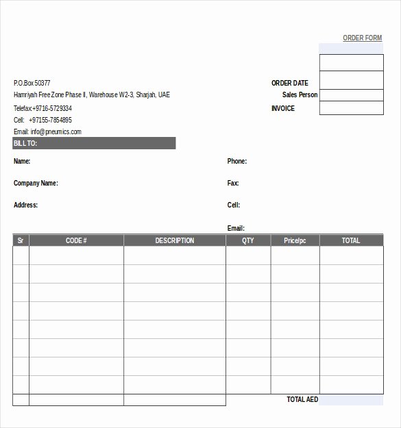 Order form Template Excel New 29 order form Templates Pdf Doc Excel