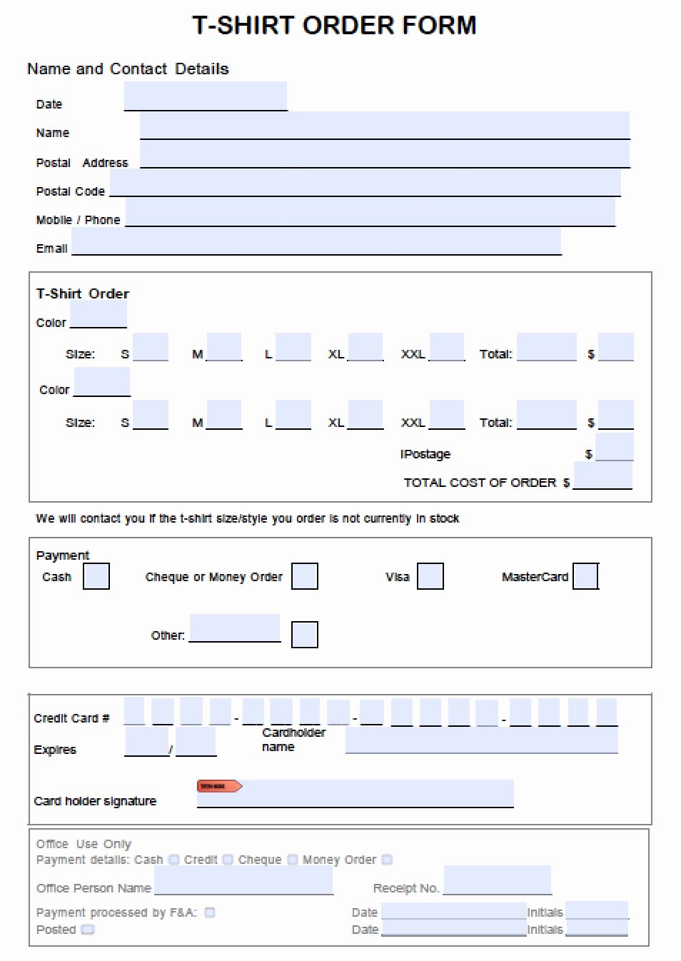 Order form Template Excel New T Shirt order form Template
