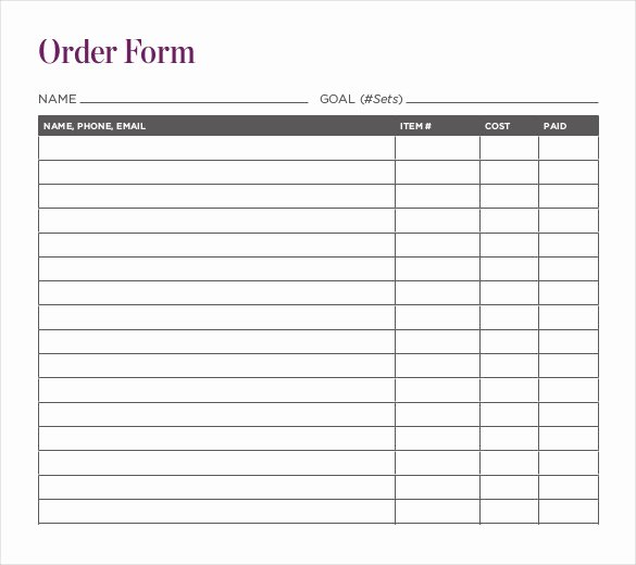 Order form Template Excel Unique 15 Fundraiser order Templates Ai Word