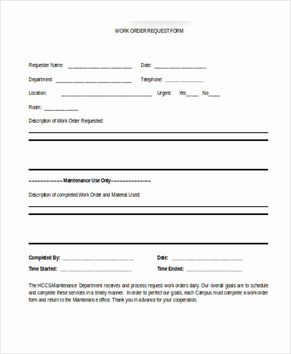 Order Request form Inspirational 22 Work order form Template