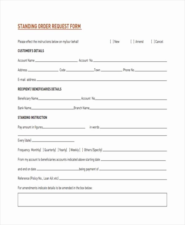 Order Request form Lovely Blank order forms