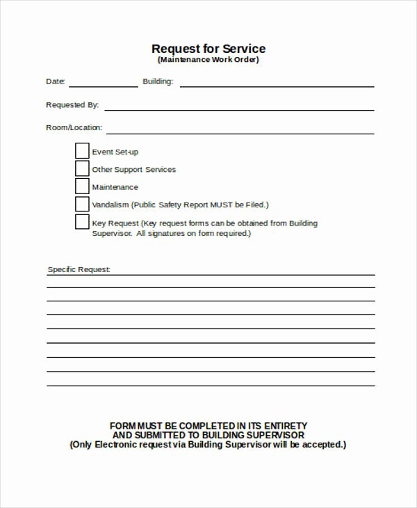 Order Request form Luxury Work order form In Word