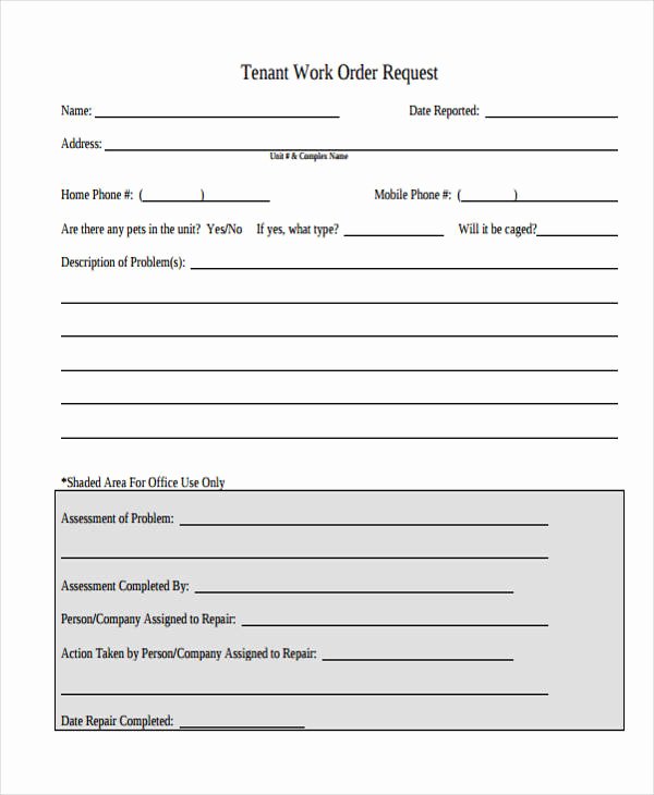 Order Request form New 22 Work order form Template