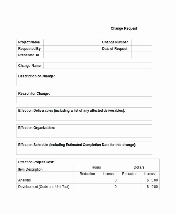 Order Request form New Sample Change order Request forms 8 Free Documents In