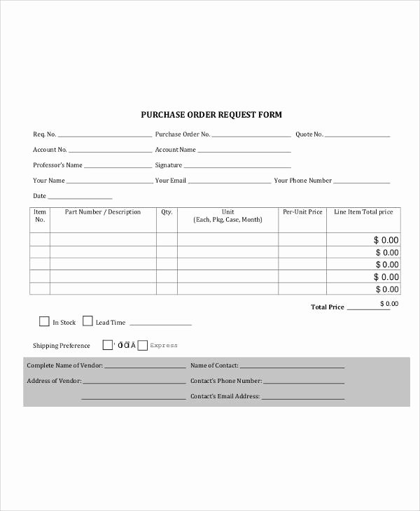 Order Request form Unique Sample Purchase order Request form 8 Examples In Word Pdf