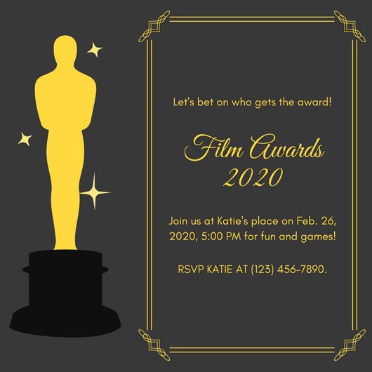 Oscar Invitation Templates Awesome Party Invitation Templates Canva