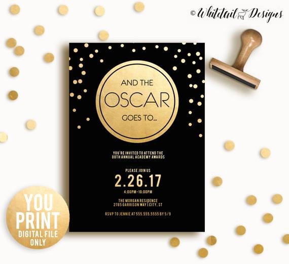 Oscar Invitation Templates Elegant Oscar Party Invitation 2017 Oscar Invitation Academy Awards