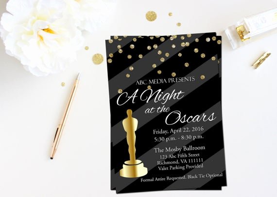 Oscar Invitation Templates Fresh Oscar Party Invitation Academy Awards Invitation Oscar