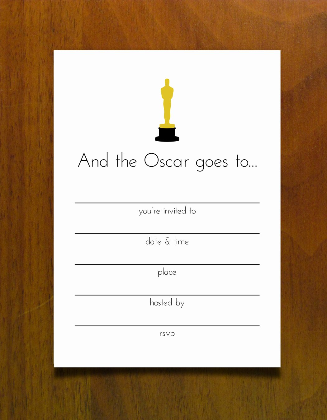 Oscar Invitation Templates Inspirational Oscar Invitation Templates