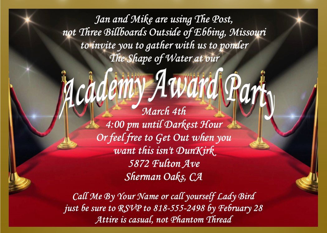 Oscar Invitation Templates Lovely Academy Awards Party Invitations and Oscar Invitations New