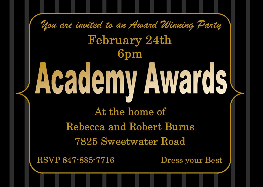 Oscar Invitation Templates Luxury Academy Awards Party Invitations and Oscar Invitations New