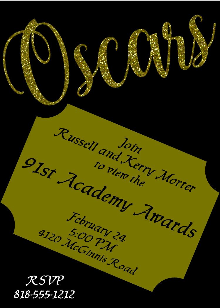 Oscar Invitation Templates New Academy Awards Party Invitations and Oscar Invitations New