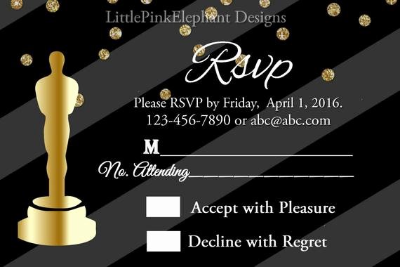 Oscar Invitation Templates Unique Oscar Party Invitation Academy Awards Invites Oscar Party