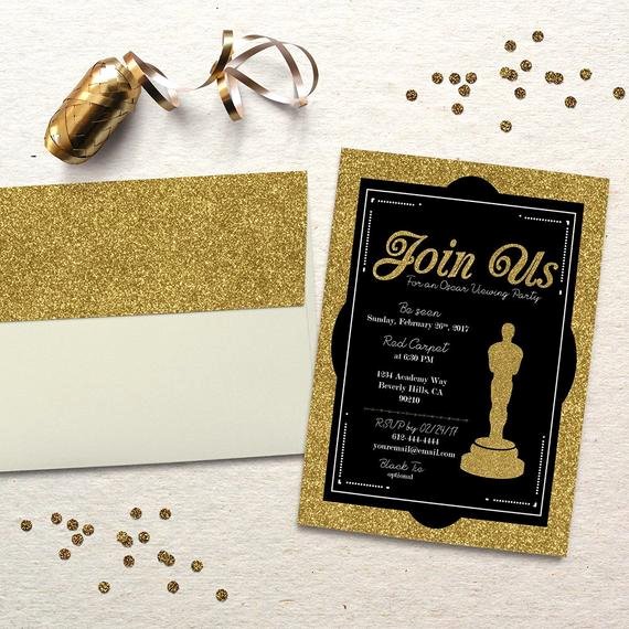 Oscar Invitation Templates Unique Oscar Party Invitation Academy Awards Oscar Viewing