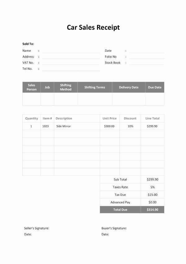 Paid In Full Receipt Template New Paid Receipt Template 22 Free Excel Pdf format