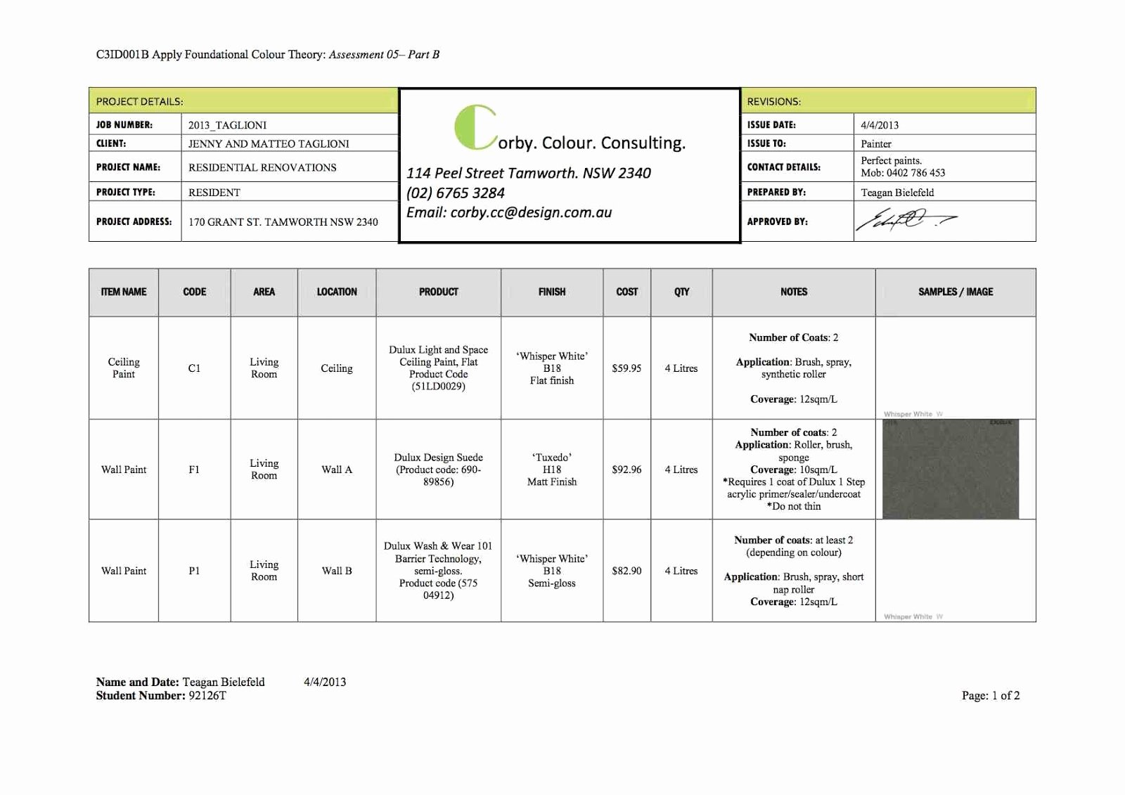 Paint Schedule Template Fresh Interiors C3id001b Produce A Paint Schedule