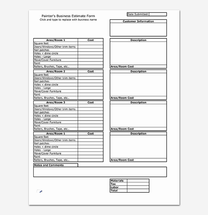 Painting Estimate Template Excel Best Of Painting Quotation Template 8 for Word Excel Pdf