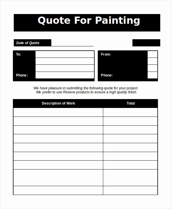 Painting Estimate Template Excel Elegant Word Estimate Template 5 Free Word Documents Download