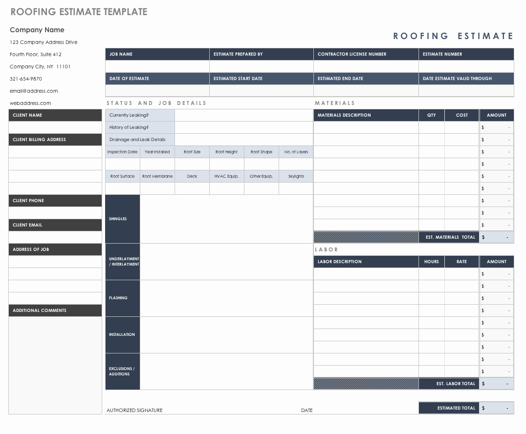 Painting Estimate Template Excel New Free Estimate Templates