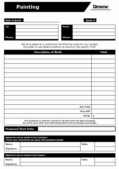 Painting Estimate Template Excel Unique 11 Free Sample Painting Estimate Templates Printable Samples