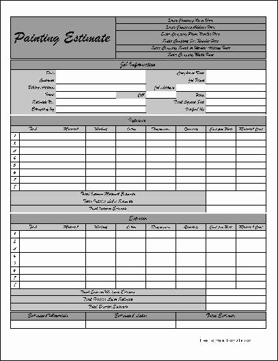 Painting Estimate Template Free Downloads Elegant Free Personalized Fancy Numbered Row Painting Estimate