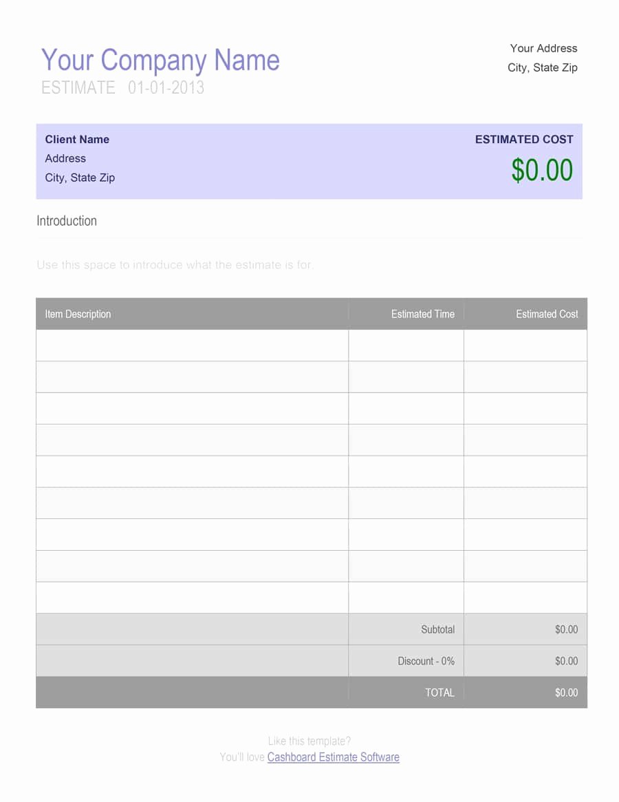 Painting Estimate Template Free Downloads Inspirational 44 Free Estimate Template forms [construction Repair