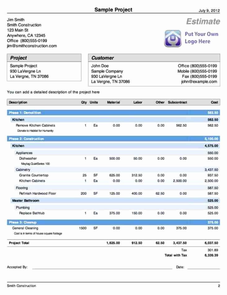 Painting Estimate Template Free Downloads Lovely 5 Painting Estimate Template Template Update234