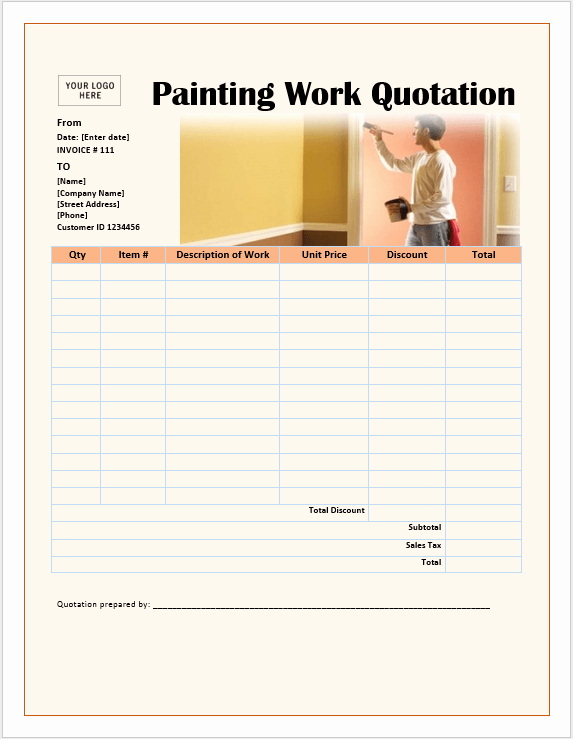 Painting Quote Template Best Of 17 Free Painting Work Quotation Templates Ms Fice