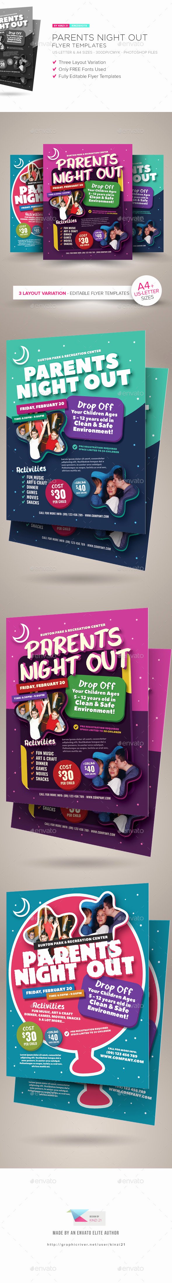 Parents Night Out Flyer Template Beautiful Parents Night Out Flyer Templates by Kinzishots