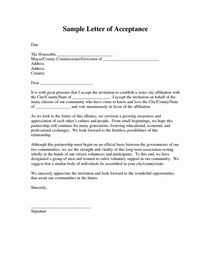 Partnership Letter Sample Awesome 9 Best Images About Acceptance Letters On Pinterest