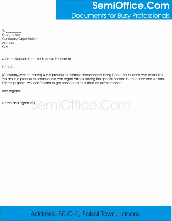 Partnership Letter Sample Awesome Request Letter for School Business Partnership