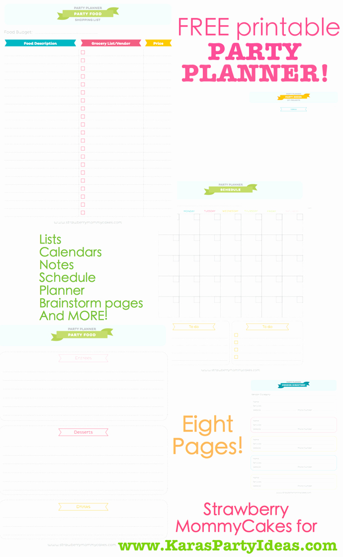 Party Agenda Template Unique Kara S Party Ideas Free Printable Party Planner