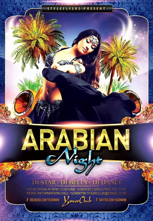 Party Poster Ideas Luxury Arabian Night Party Psd Flyer Free