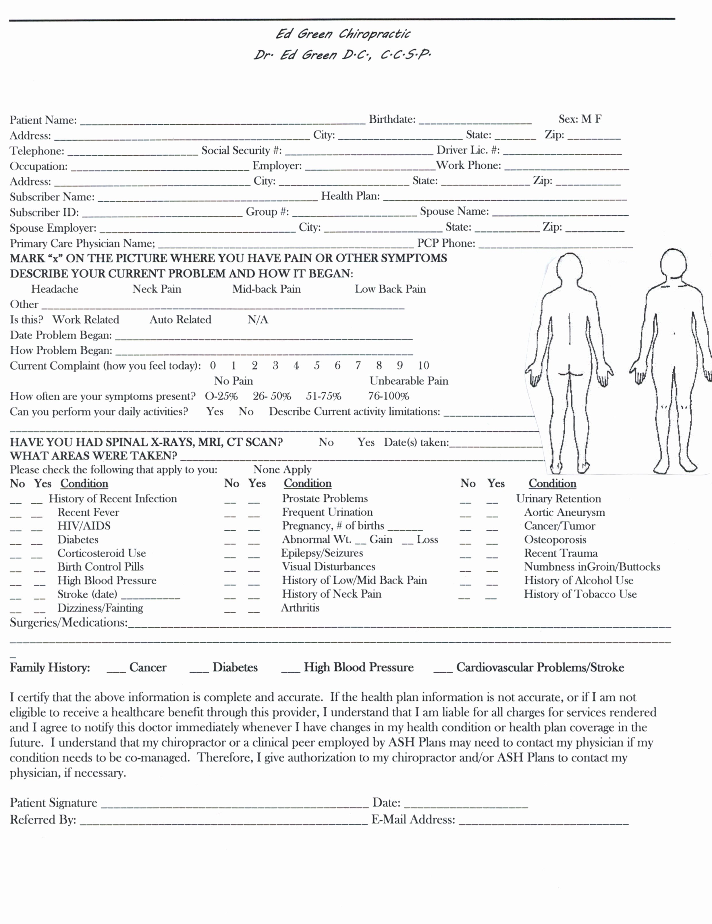 Patient Face Sheet Template Fresh Ed Green Chiropractic What is Chiropractic