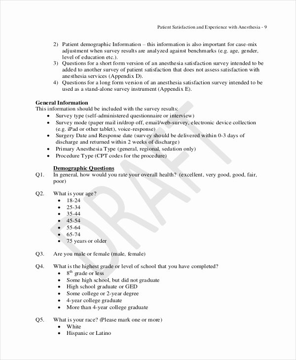 Patient Feedback form Best Of Sample Patient Satisfaction Questionnaire forms 9 Free