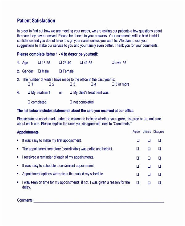 Patient Feedback form Inspirational 7 Patient Feedback form Samples Free Sample Example