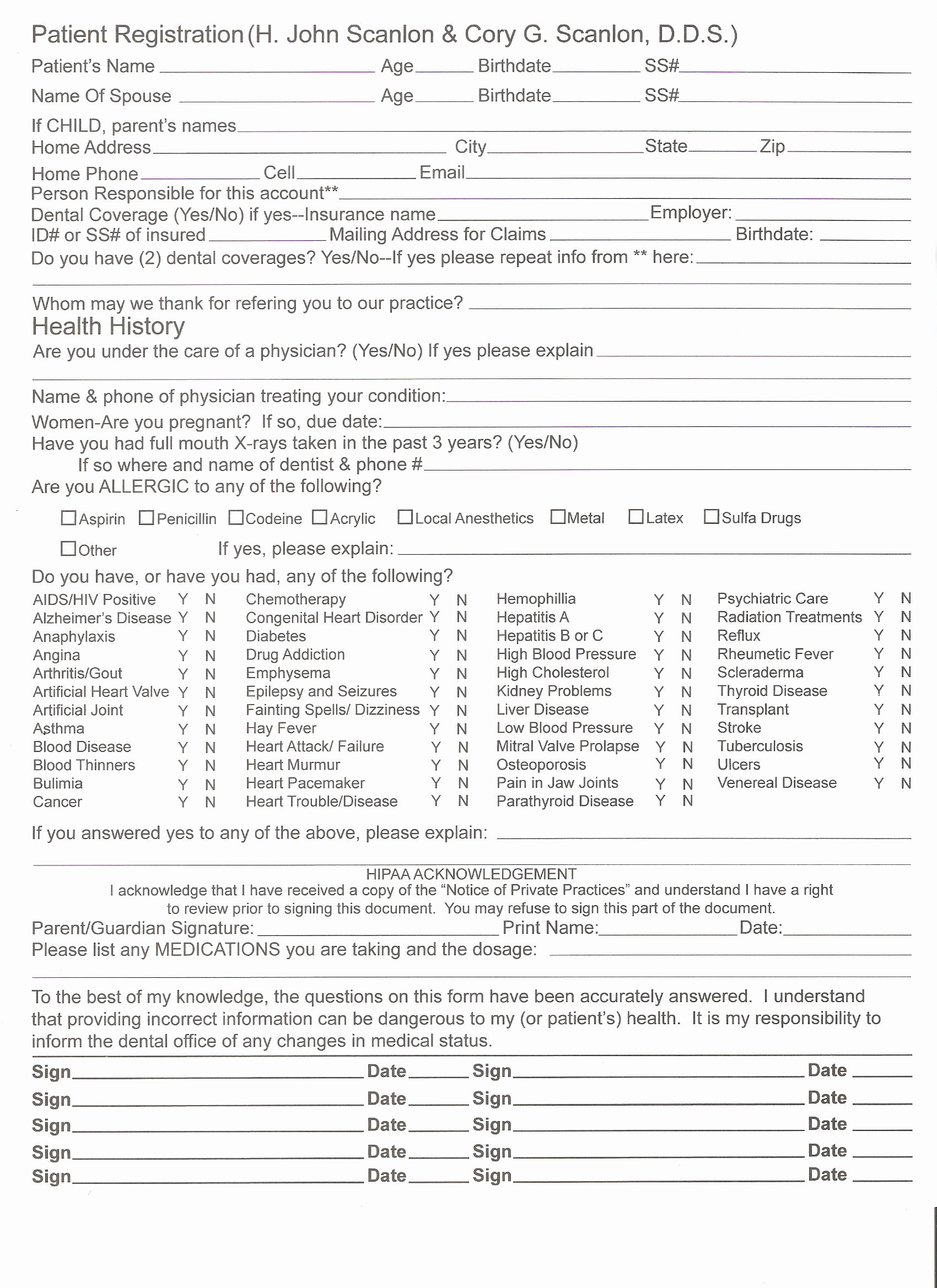 Patient Information form Template Elegant Health Information form Template