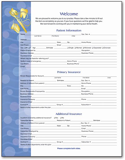 Patient Information form Template Lovely Dental Elements Wel E History form