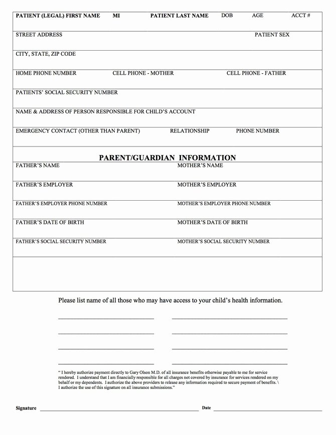 Patient Information form Template Luxury Free Patient Information form Template Baskanai