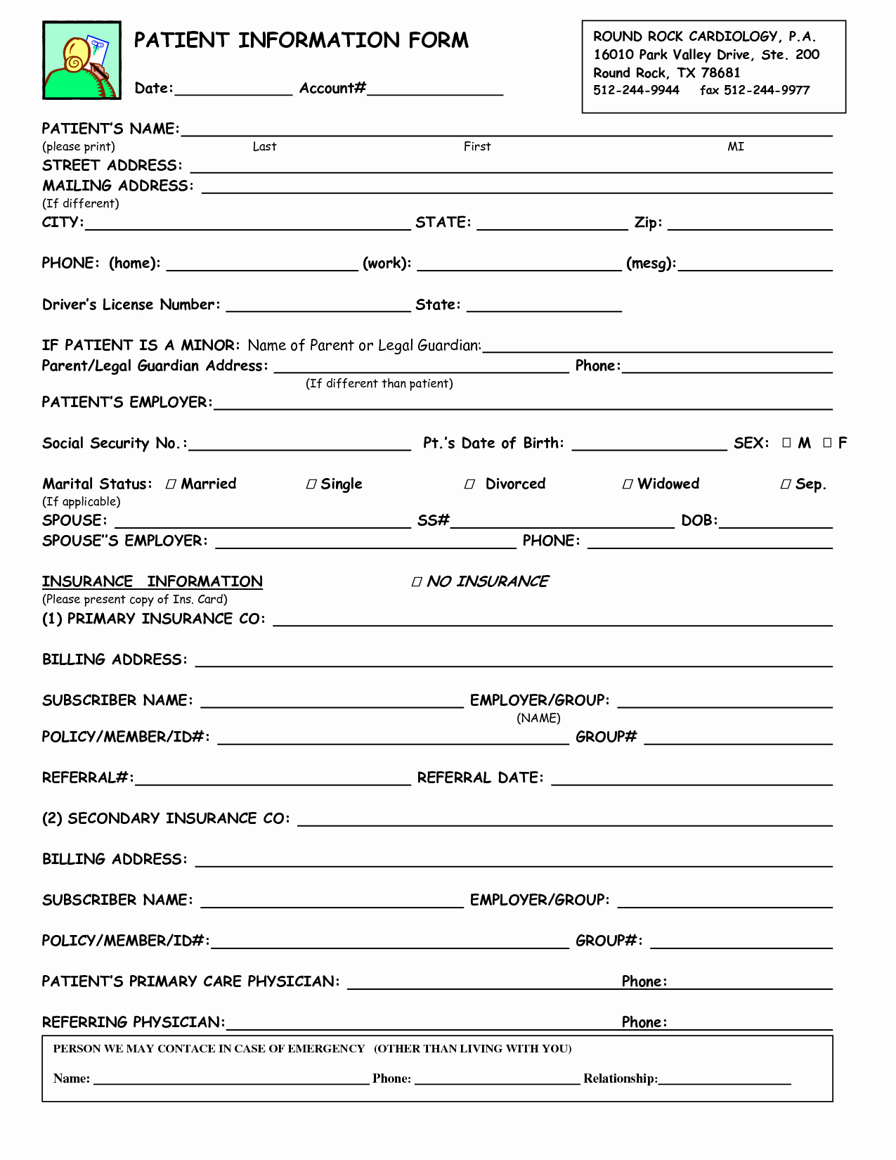 Patient Information form Template New 15 Best Of Basic Demographic Sheet Patient