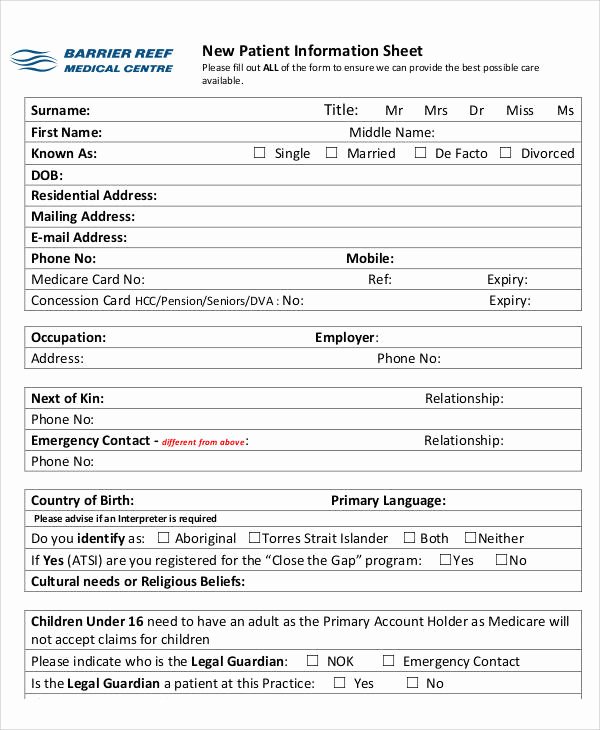 Patient Information Template Elegant 49 Information Sheet Examples