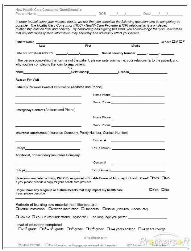 Patient Survey form Elegant Health Questionnaire form Bing Images