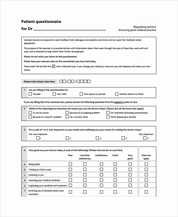Patient Survey form Fresh 10 Patient Feedback forms – Pdf Word