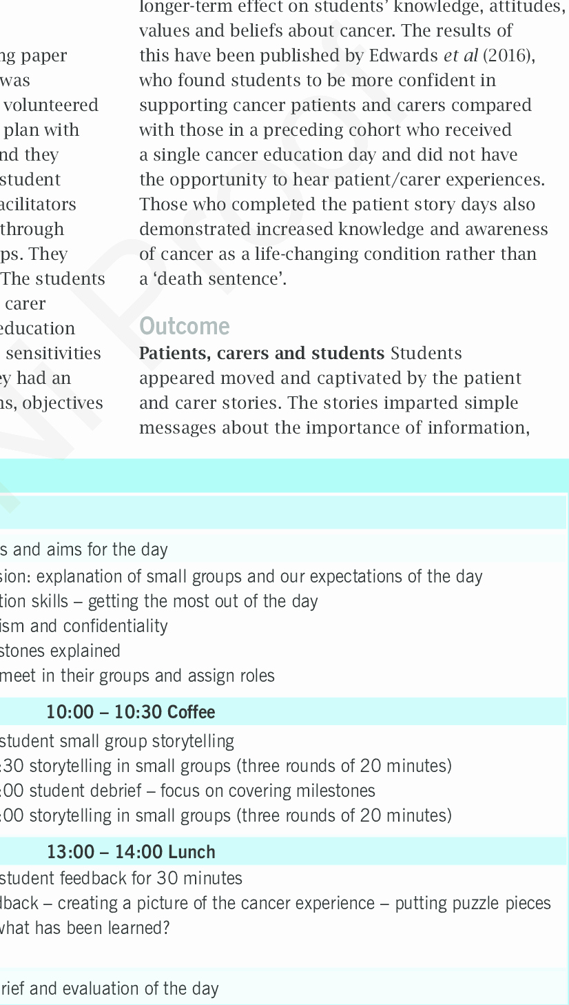 Patient Teaching Plan Examples Lovely Timetable and Teaching Plan Patient and Carer Stories