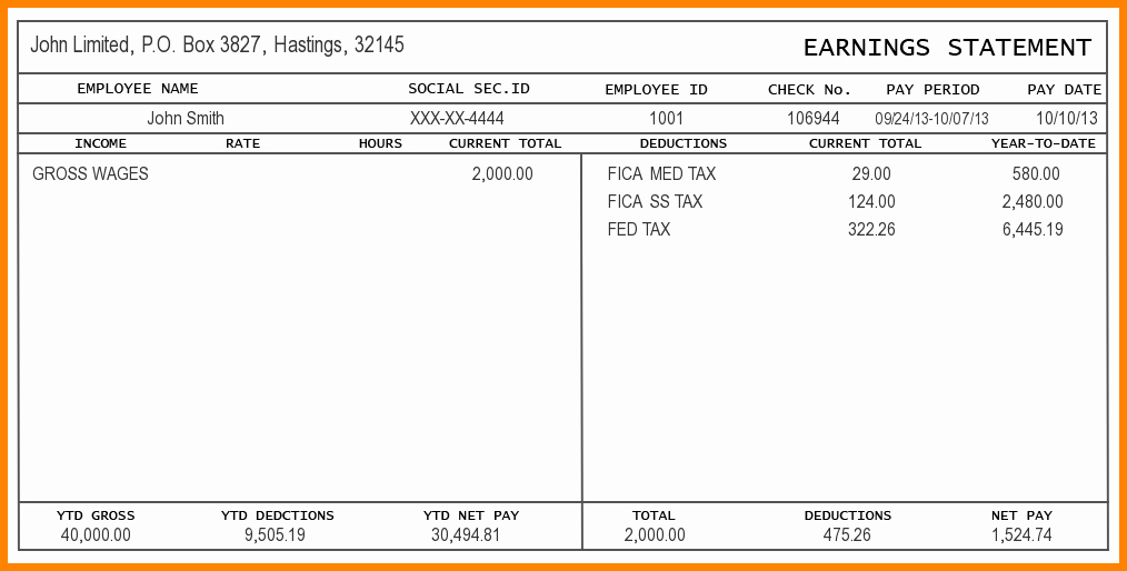 Pay Stub Template Word Awesome 5 Pay Stub Template Word