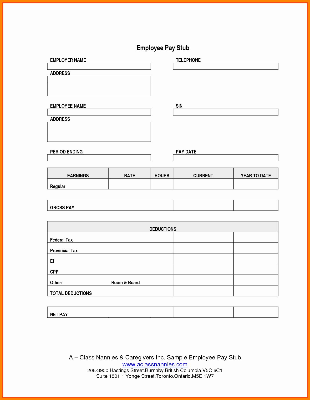 Pay Stub Template Word Elegant 5 Pay Stub Word Template