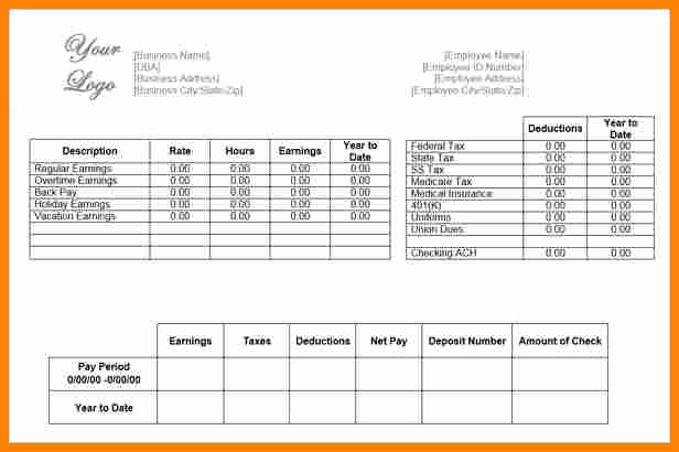 Pay Stub Template Word Inspirational 6 Microsoft Office Pay Stub Templates